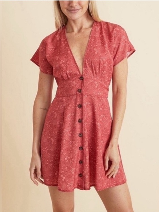Marine Layer Dresses & Skirts - Marine Layer Camila Dress - Coral Red Button-Front Mini
